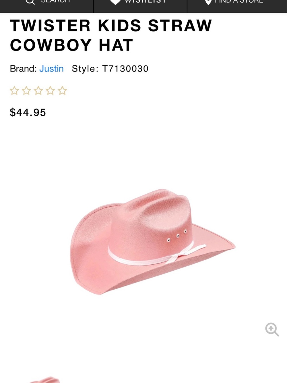 Twister Pink Straw Cowboy Hat with Black Trim